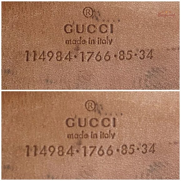 Authentic Gucci Web Canvas Brown Leather Silver Interlocking G Buckle Belt 85/34 - Picture 7 of 12